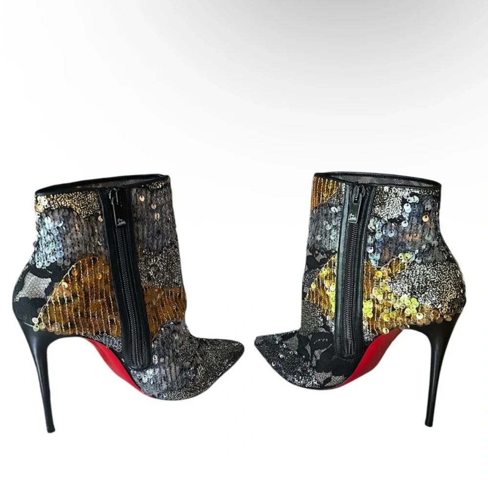 Christian Louboutin GIPSYBOOTIE 100 RETE/PATCHYLACE BOOTS RETAIL 1,350